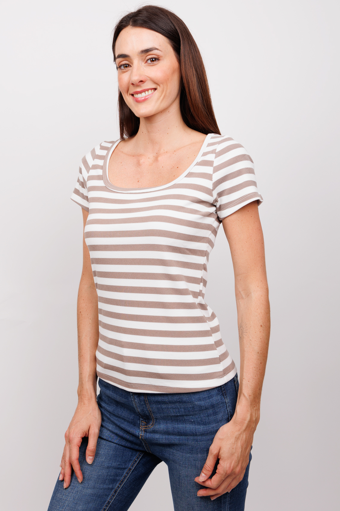 Blusa Juvenil Dama Slim Fit Top Manga Corta Escote Cuadrado
