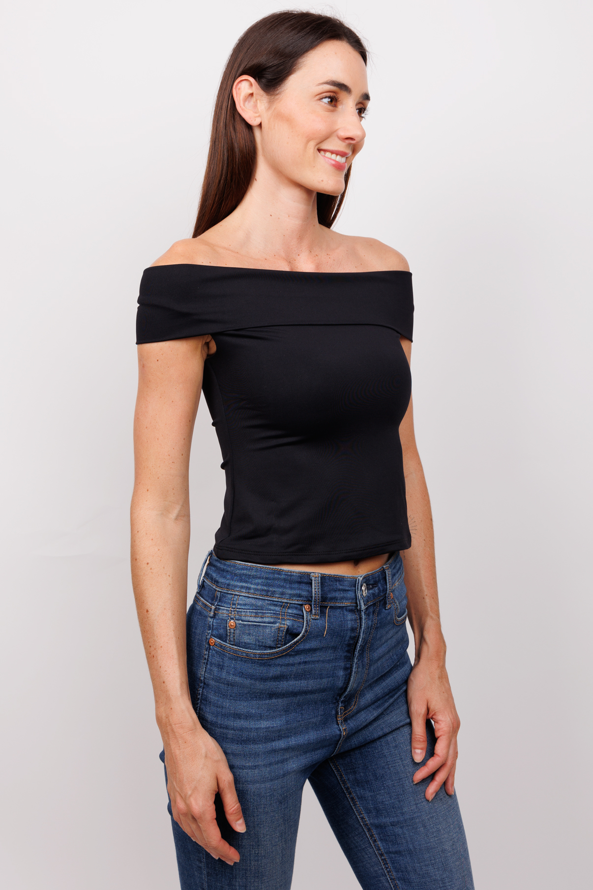 Playera Juvenil Blusa Slim Fit Hombros Descubiertos Top Dama
