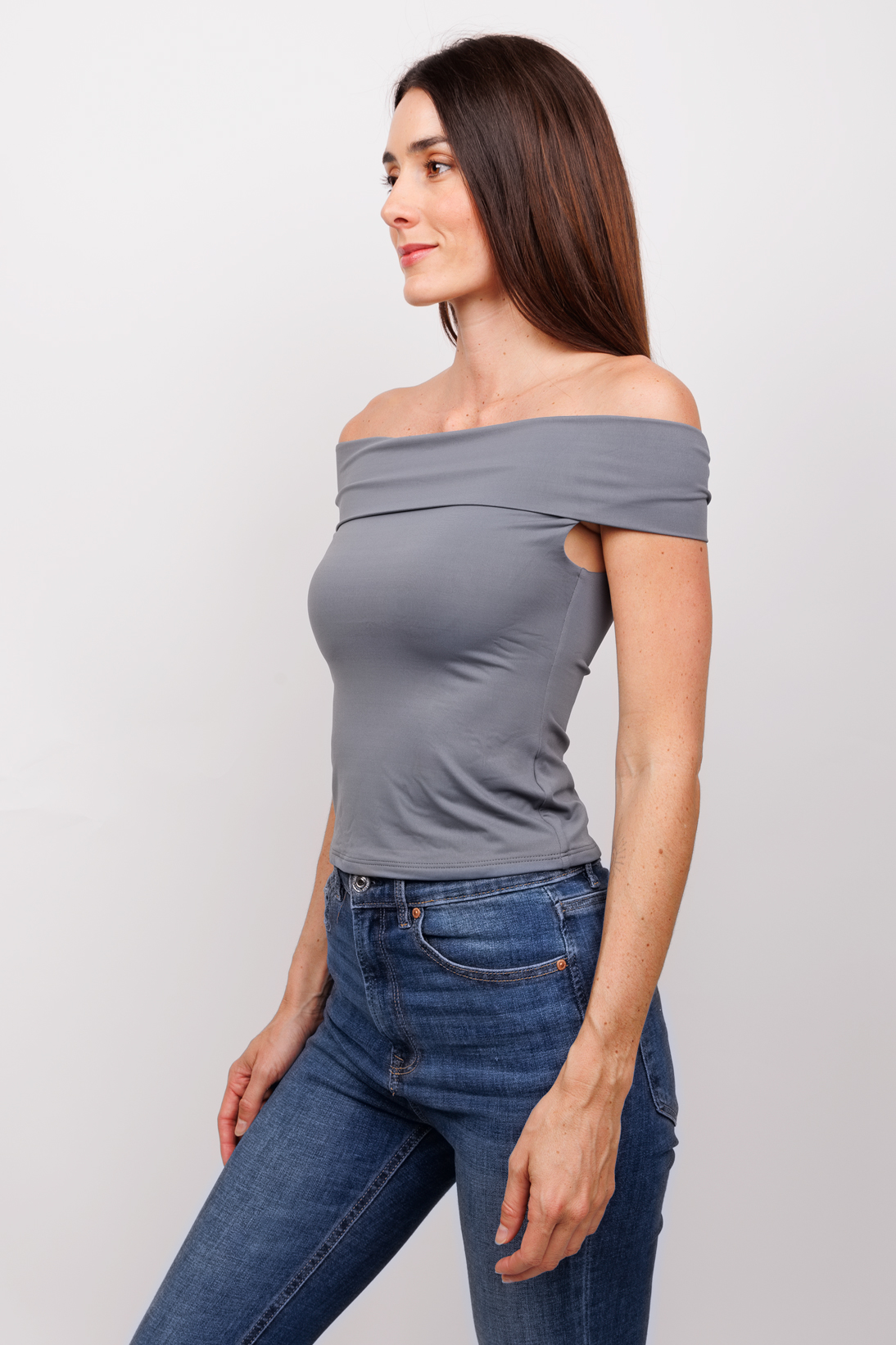 Playera Juvenil Blusa Slim Fit Hombros Descubiertos Top Dama